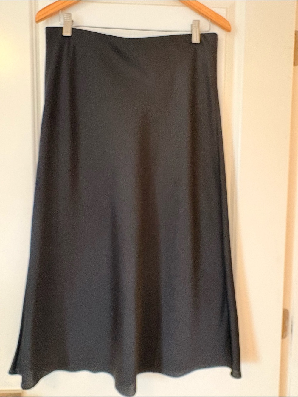 J. Crew Black Satin Maxi Skirt